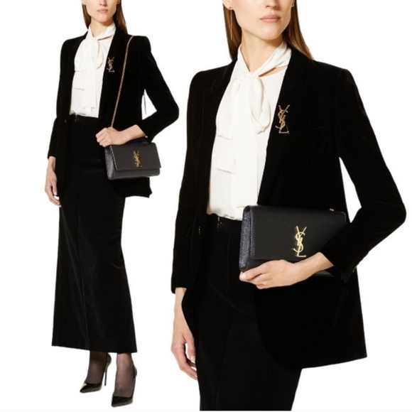 MSRP$2600 LIKE New! YSL Saint Laurent Kate Medium Grain de Poudre Shoulder bag - Picture 10 of 16